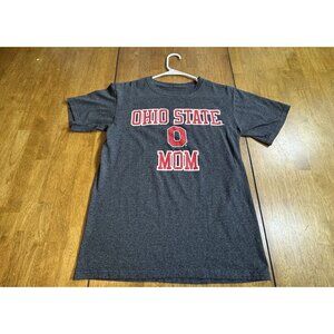 Ohio State University Buckeyes Mom J-America T Shirt Women Size Small Gray Red